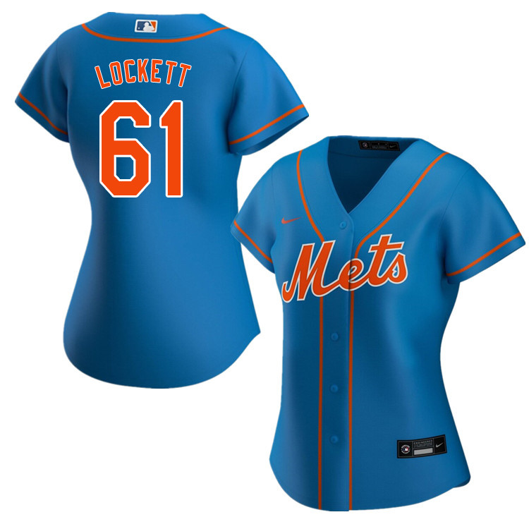 Nike Women #61 Walker Lockett New York Mets Baseball Jerseys Sale-Blue - Click Image to Close